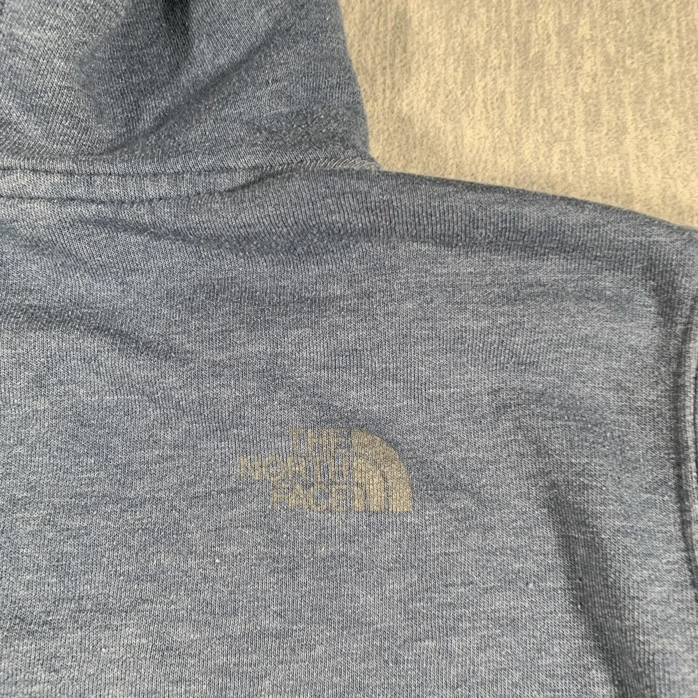 The‎ North Face Hoodie Mens Medium Blue Bear Graphic Fleece Pullover Sweatshirt